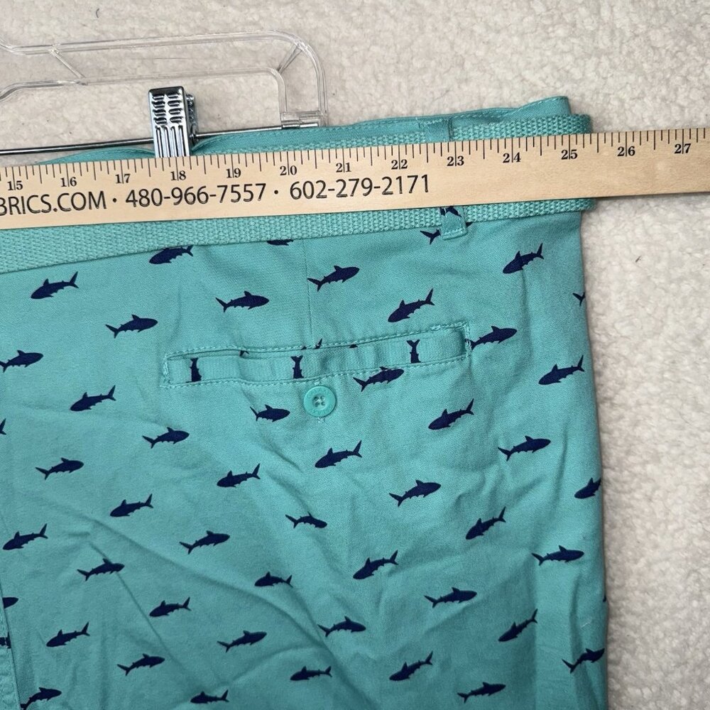 Galaxy by Harvic Men's Shark Print Shorts With Belt Size 50 NWT Beach - Picture 6 of 7